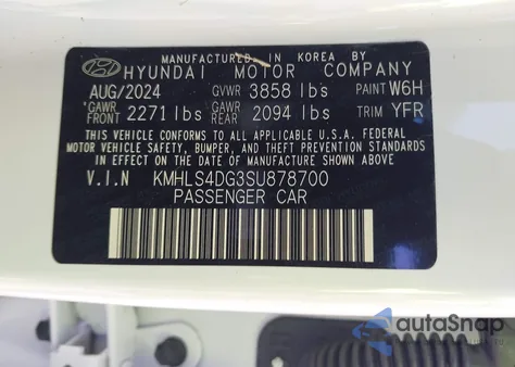 2025 Hyundai Elantra Sel Convenience из США, поврежденный, VIN KMHLS4DG3SU878700